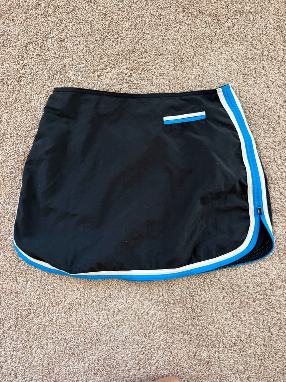 Black Women’s Athletic Shirt with Blue and white Trim